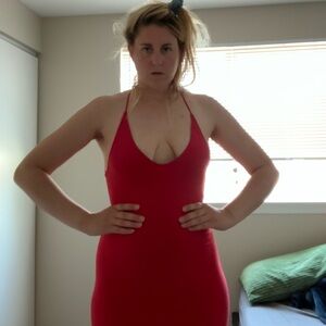 Red Halter Free People Intimately Slip